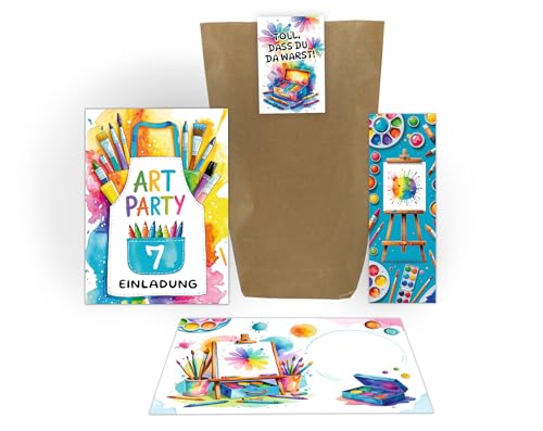 10 Einladungskarten zum 7. Kindergeburtstag Mädchen Jungen Art Kreativ Malparty Kunst DIY Kinder Einladungen siebte Geburtstag inkl. 10 Umschläge, 10 Tüten, 10 Aufkleber, 10 Lesezeichen 10 Einladungskarten zum 7. Kindergeburtstag Mädchen Jungen Art Kreativ Malparty Kunst DIY Kinder Einladungen siebte Geburtstag inkl. 10 Umschläge, 10 Tüten, 10 Aufkleber, 10 Lesezeichen von Junaversum