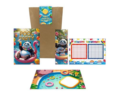 10 Einladungskarten zum Kindergeburtstag Schwimmbad Pool Party Panda Mädchen Jungen Kinder Einladungen Geburtstag inkl. 10 Umschläge, 10 Tüten, 10 Aufkleber, 10 Lesezeichen, 10 Schiffe versenken 10 Einladungskarten zum Kindergeburtstag Schwimmbad Pool Party Panda Mädchen Jungen Kinder Einladungen Geburtstag inkl. 10 Umschläge, 10 Tüten, 10 Aufkleber, 10 Lesezeichen, 10 Schiffe versenken von Junaversum