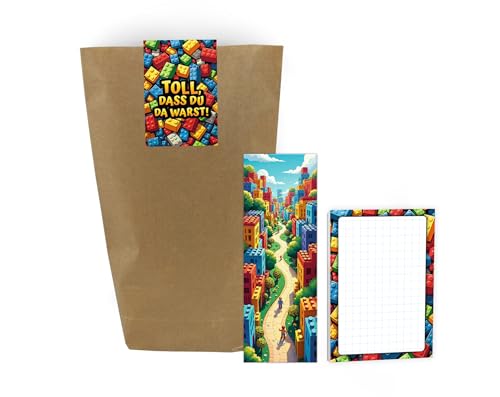 10 Lesezeichen + 10 Notizblöcke + 10 Geschenktüten + 10 Aufkleber Bausteine Mitgebsel Kindergeburtstag Jungen Mädchen Gastgeschenke Giveaways für Jungsgeburtstag Mädchengeburtstag 10 Lesezeichen + 10 Notizblöcke + 10 Geschenktüten + 10 Aufkleber Bausteine Mitgebsel Kindergeburtstag Jungen Mädchen Gastgeschenke Giveaways für Jungsgeburtstag Mädchengeburtstag von Junaversum