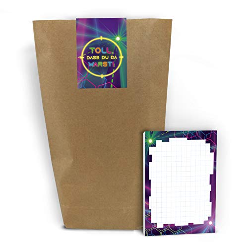 10 Mini-Notizblöcke + 10 Geschenktüten + 10 Aufkleber Lasertag Laser Tag Mitgebsel Gastgeschenk beim Geburtstag Kindergeburtstag Mädchen Jungen 10 Mini-Notizblöcke + 10 Geschenktüten + 10 Aufkleber Lasertag Laser Tag Mitgebsel Gastgeschenk beim Geburtstag Kindergeburtstag Mädchen Jungen von Junaversum
