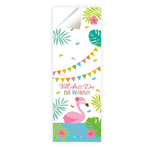 12 Aufkleber TOLL, DASS DU DA WARST! / Flamingo Sticker für Geschenktüten bei Kindergeburtstag Geburtstag Hochzeit Taufe (12 Aufkleber) von Junaversum