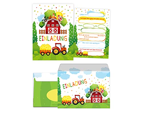 12 Einladungskarten incl. 12 Umschläge zum Kindergeburtstag Mädchen Jungen Bauernhof Outdoor-Party 12 Einladungskarten incl. 12 Umschläge zum Kindergeburtstag Mädchen Jungen Bauernhof Outdoor-Party von Junaversum
