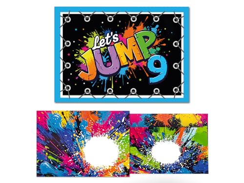 12 Einladungskarten inkl. 12 Umschläge zum 9. Kindergeburtstag Jump Party Mädchen Jungen Kinder coole bunte Einladungen neunte Geburtstag Geburtstagseinladungen Kids 12 Einladungskarten inkl. 12 Umschläge zum 9. Kindergeburtstag Jump Party Mädchen Jungen Kinder coole bunte Einladungen neunte Geburtstag Geburtstagseinladungen Kids von Junaversum