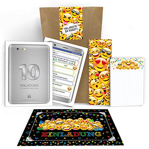 12 Einladungskarten zum 10. Kindergeburtstag Mädchen Jungen Tablet/Einladungen zum zehnte Geburtstag incl. 12 Umschläge, 12 Tüten/natur, 12 Aufkleber, 12 Lesezeichen, 12 Blöcke 12 Einladungskarten zum 10. Kindergeburtstag Mädchen Jungen Tablet/Einladungen zum zehnte Geburtstag incl. 12 Umschläge, 12 Tüten/natur, 12 Aufkleber, 12 Lesezeichen, 12 Blöcke von Junaversum