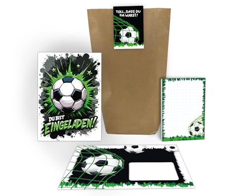 12 Einladungskarten zum Kindergeburtstag Jungen Fußball Fussball Kinder coole bunte Einladungen Geburtstag Geburtstagseinladungen Kids inkl. 12 Umschläge, 12 Tüten, 12 Aufkleber, 12 Blöcke 12 Einladungskarten zum Kindergeburtstag Jungen Fußball Fussball Kinder coole bunte Einladungen Geburtstag Geburtstagseinladungen Kids inkl. 12 Umschläge, 12 Tüten, 12 Aufkleber, 12 Blöcke von Junaversum
