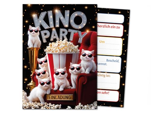 12 Einladungskarten zum Kindergeburtstag Kino Cinema Party Mädchen Jungen Katzen Kinder Einladungen Geburtstag Geburtstagseinladungen Kids 12 Einladungskarten zum Kindergeburtstag Kino Cinema Party Mädchen Jungen Katzen Kinder Einladungen Geburtstag Geburtstagseinladungen Kids von Junaversum