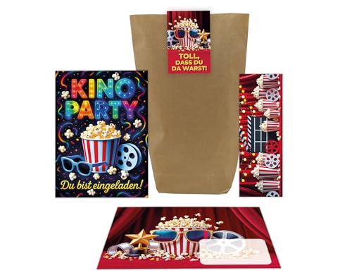 12 Einladungskarten zum Kindergeburtstag Kino Cinema Party Mädchen Jungen bunt Einladungen Geburtstag Geburtstagseinladungen Kids inkl. 12 Umschläge, 12 Tüten, 12 Aufkleber, 12 Lesezeichen 12 Einladungskarten zum Kindergeburtstag Kino Cinema Party Mädchen Jungen bunt Einladungen Geburtstag Geburtstagseinladungen Kids inkl. 12 Umschläge, 12 Tüten, 12 Aufkleber, 12 Lesezeichen von Junaversum