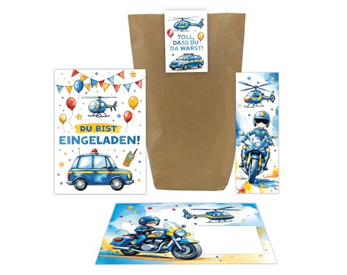 12 Einladungskarten zum Kindergeburtstag Polizei Jungen Kinder coole bunte Einladungen Geburtstag Geburtstagseinladungen inkl. 12 Umschläge, 12 Tüten, 12 Aufkleber, 12 Lesezeichen 12 Einladungskarten zum Kindergeburtstag Polizei Jungen Kinder coole bunte Einladungen Geburtstag Geburtstagseinladungen inkl. 12 Umschläge, 12 Tüten, 12 Aufkleber, 12 Lesezeichen von Junaversum