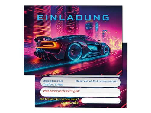 12 Einladungskarten zum Kindergeburtstag Rennauto Auto Rennwagen Jungen Kinder coole bunte Einladungen Geburtstag Geburtstagseinladungen Kids 12 Einladungskarten zum Kindergeburtstag Rennauto Auto Rennwagen Jungen Kinder coole bunte Einladungen Geburtstag Geburtstagseinladungen Kids von Junaversum