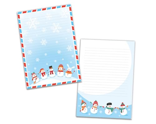 2 Blöcke Notizblock liniert Weihnachtsbriefpapier Weihnachten Weihnachtspapier Brief an Weihnachtsmann Kindermotiv für Mädchen Jungen (2 Blöcke/Variante 1 mit je 25 Blätter in A5-Format) von Junaversum