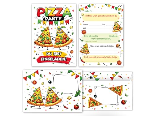 6 Einladungskarten inkl. 6 Umschläge zum Kindergeburtstag Pizza Party Pizza-Party Pizzaessen Mädchen Jungen Kinder Erwachsene Einladungen Geburtstag Geburtstagseinladungen 6 Einladungskarten inkl. 6 Umschläge zum Kindergeburtstag Pizza Party Pizza-Party Pizzaessen Mädchen Jungen Kinder Erwachsene Einladungen Geburtstag Geburtstagseinladungen von Junaversum