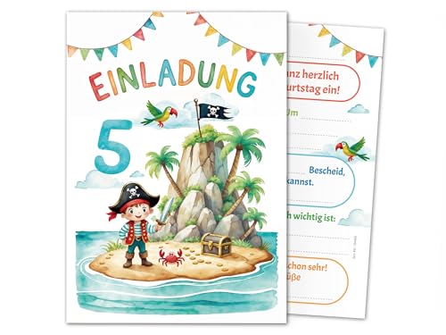 6 Einladungskarten zum 5. Kindergeburtstag Pirat Mädchen Jungen Kinder coole bunte Einladungen fünfte Geburtstag Geburtstagseinladungen Kids 6 Einladungskarten zum 5. Kindergeburtstag Pirat Mädchen Jungen Kinder coole bunte Einladungen fünfte Geburtstag Geburtstagseinladungen Kids von Junaversum