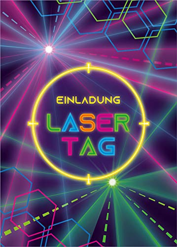 6 Einladungskarten zum Geburtstag Kindergeburtstag Lasertag Party Mädchen Jungen Erwachsene/Laser Tag von Junaversum