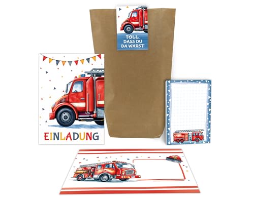 6 Einladungskarten zum Kindergeburtstag Feuerwehr Jungen Kinder coole bunte Einladungen Geburtstag Geburtstagseinladungen Kids inkl. 6 Umschläge, 6 Tüten, 6 Aufkleber, 6 Blöcke 6 Einladungskarten zum Kindergeburtstag Feuerwehr Jungen Kinder coole bunte Einladungen Geburtstag Geburtstagseinladungen Kids inkl. 6 Umschläge, 6 Tüten, 6 Aufkleber, 6 Blöcke von Junaversum