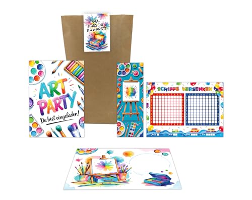 6 Einladungskarten zum Kindergeburtstag Jungen Mädchen Art Kreativ Malparty Kunst Kinder Einladungen Geburtstag inkl. 6 Umschläge, 6 Tüten, 6 Aufkleber, 6 Lesezeichen, 6 Schiffe versenken 6 Einladungskarten zum Kindergeburtstag Jungen Mädchen Art Kreativ Malparty Kunst Kinder Einladungen Geburtstag inkl. 6 Umschläge, 6 Tüten, 6 Aufkleber, 6 Lesezeichen, 6 Schiffe versenken von Junaversum