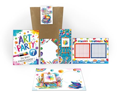 8 Einladungskarten 7. Kindergeburtstag Art-Party Kreativ Party DIY Mädchen Einladungen siebte Geburtstag inkl. 8 Umschläge, 8 Tüten, 8 Aufkleber, 8 Lesezeichen, 8 Blöcke, 8 Schiffe versenken 8 Einladungskarten 7. Kindergeburtstag Art-Party Kreativ Party DIY Mädchen Einladungen siebte Geburtstag inkl. 8 Umschläge, 8 Tüten, 8 Aufkleber, 8 Lesezeichen, 8 Blöcke, 8 Schiffe versenken von Junaversum