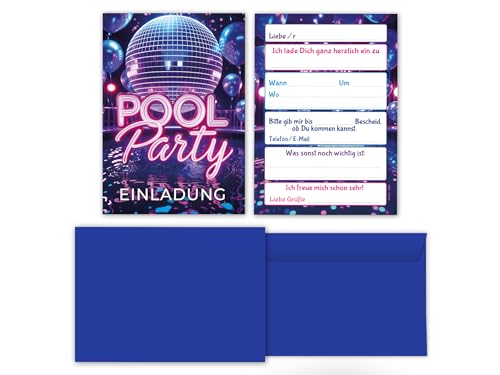 8 Einladungskarten inkl. 8 Umschläge zum Kindergeburtstag Schwimmbad Pool Party Disco Mädchen Jungen Kinder Einladungen Geburtstag Geburtstagseinladungen Kids 8 Einladungskarten inkl. 8 Umschläge zum Kindergeburtstag Schwimmbad Pool Party Disco Mädchen Jungen Kinder Einladungen Geburtstag Geburtstagseinladungen Kids von Junaversum