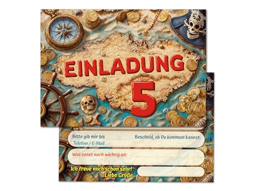 8 Einladungskarten zum 5. Kindergeburtstag Pirat Karte Jungen Mädchen Kinder coole bunte Einladungen fünfte Geburtstag Geburtstagseinladungen Kids 8 Einladungskarten zum 5. Kindergeburtstag Pirat Karte Jungen Mädchen Kinder coole bunte Einladungen fünfte Geburtstag Geburtstagseinladungen Kids von Junaversum