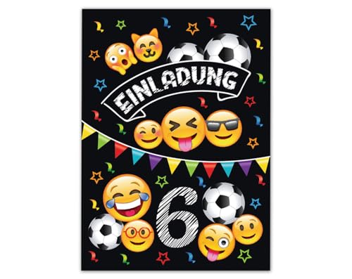 8 Einladungskarten zum 6. Kindergeburtstag Jungen Fußball Fussball Einladungen sechste Geburtstag Kinder von Junaversum