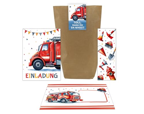 8 Einladungskarten zum Kindergeburtstag Feuerwehr Jungen Kinder coole bunte Einladungen Geburtstag Geburtstagseinladungen Kids inkl. 8 Umschläge, 8 Tüten, 8 Aufkleber, 8 Lesezeichen 8 Einladungskarten zum Kindergeburtstag Feuerwehr Jungen Kinder coole bunte Einladungen Geburtstag Geburtstagseinladungen Kids inkl. 8 Umschläge, 8 Tüten, 8 Aufkleber, 8 Lesezeichen von Junaversum
