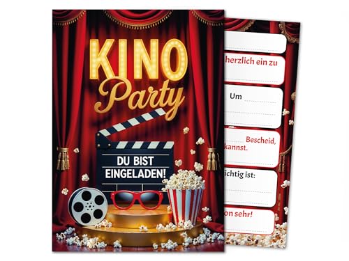 8 Einladungskarten zum Kindergeburtstag Kino Cinema Party Mädchen Jungen rot Kinder Einladungen Geburtstag Geburtstagseinladungen Kids 8 Einladungskarten zum Kindergeburtstag Kino Cinema Party Mädchen Jungen rot Kinder Einladungen Geburtstag Geburtstagseinladungen Kids von Junaversum