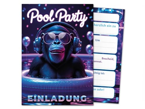 8 Einladungskarten zum Kindergeburtstag Schwimmbad Pool Party Affe Mädchen Jungen Kinder Einladungen Geburtstag Geburtstagseinladungen Kids 8 Einladungskarten zum Kindergeburtstag Schwimmbad Pool Party Affe Mädchen Jungen Kinder Einladungen Geburtstag Geburtstagseinladungen Kids von Junaversum