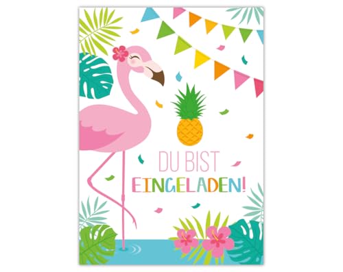 Junaversum 10 Einladungskarten zum Kindergeburtstag Mädchen Flamingo Einladungen Geburtstag Kinder Mädchengeburtstag von Junaversum