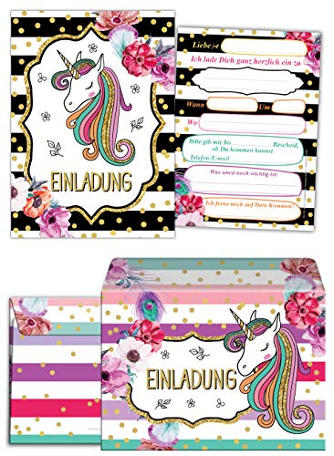 Junaversum 12 Einladungskarten incl. 12 Umschläge zum Kindergeburtstag Mädchen Einhorn Unicorn/Einladungen zum Geburtstag Junaversum 12 Einladungskarten incl. 12 Umschläge zum Kindergeburtstag Mädchen Einhorn Unicorn/Einladungen zum Geburtstag von Junaversum