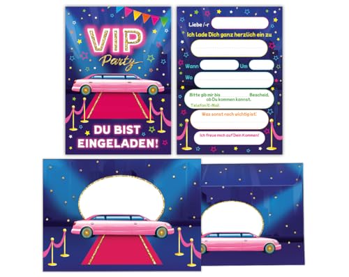 Junaversum 12 Einladungskarten incl. 12 Umschläge zum Kindergeburtstag Mädchen VIP Disco Mädchengeburtstag Einladungen Geburtstag Kinder Junaversum 12 Einladungskarten incl. 12 Umschläge zum Kindergeburtstag Mädchen VIP Disco Mädchengeburtstag Einladungen Geburtstag Kinder von Junaversum