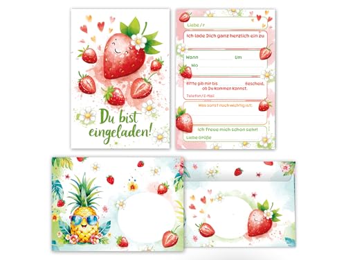 Junaversum 12 Einladungskarten inkl. 12 Umschläge zum Kindergeburtstag Mädchen Kinder Erdbeeren coole bunte Einladungen Geburtstag Geburtstagseinladungen Kids Junaversum 12 Einladungskarten inkl. 12 Umschläge zum Kindergeburtstag Mädchen Kinder Erdbeeren coole bunte Einladungen Geburtstag Geburtstagseinladungen Kids von Junaversum