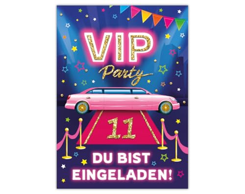 Junaversum 12 Einladungskarten zum 11. Kindergeburtstag Mädchen VIP Disco Mädchengeburtstag Einladungen elfte Geburtstag Kinder Junaversum 12 Einladungskarten zum 11. Kindergeburtstag Mädchen VIP Disco Mädchengeburtstag Einladungen elfte Geburtstag Kinder von Junaversum