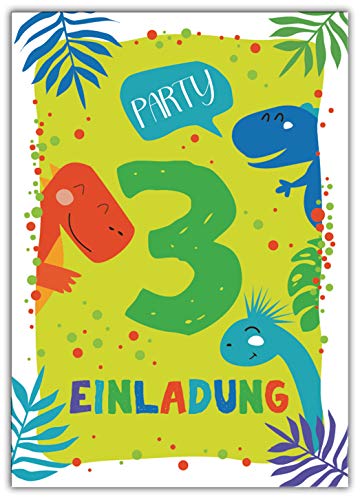 Junaversum 12 Einladungskarten zum 3. Kindergeburtstag Jungen Dinosaurier Einladungen dritte Geburtstag Junaversum 12 Einladungskarten zum 3. Kindergeburtstag Jungen Dinosaurier Einladungen dritte Geburtstag von Junaversum