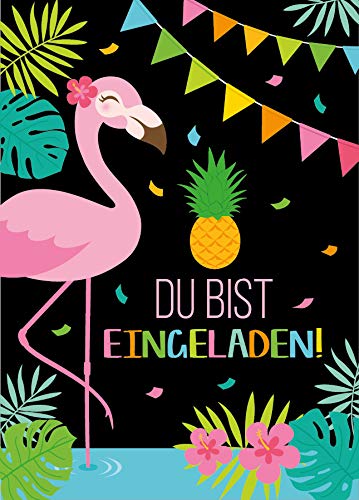 Junaversum 12 Einladungskarten zum Kindergeburtstag Mädchen Flamingo Einladungen Geburtstag Kinder von Junaversum