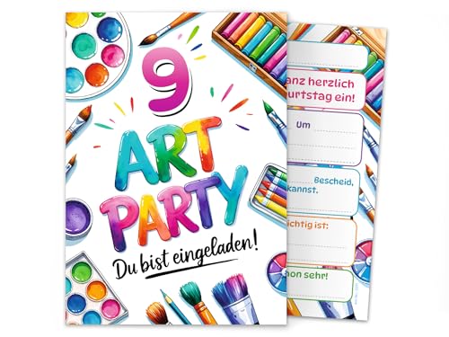 Junaversum 6 Einladungskarten zum 9. Kindergeburtstag Art Kreativ-Party Malparty Kunst Basteln DIY Künstlerparty Kinder Mädchen Einladungen neunte Geburtstag Geburtstagseinladungen Kids Junaversum 6 Einladungskarten zum 9. Kindergeburtstag Art Kreativ-Party Malparty Kunst Basteln DIY Künstlerparty Kinder Mädchen Einladungen neunte Geburtstag Geburtstagseinladungen Kids von Junaversum