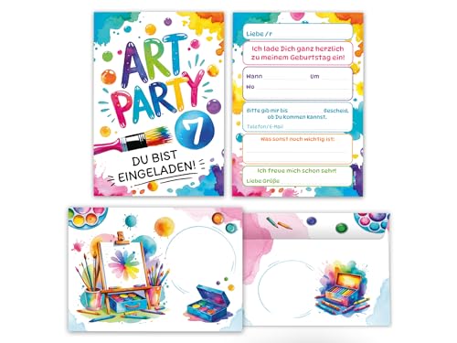 Junaversum 8 Einladungskarten inkl. 8 Umschläge zum 7. Kindergeburtstag Art Kreativ-Party Malparty Kunst Basteln DIY Künstlerparty Mädchen Kinder Einladungen siebte Geburtstag Kids Junaversum 8 Einladungskarten inkl. 8 Umschläge zum 7. Kindergeburtstag Art Kreativ-Party Malparty Kunst Basteln DIY Künstlerparty Mädchen Kinder Einladungen siebte Geburtstag Kids von Junaversum