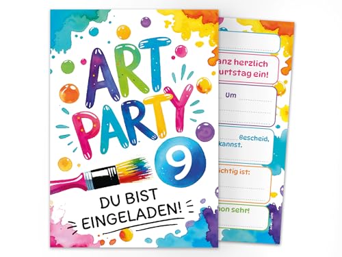 Junaversum 8 Einladungskarten zum 9. Kindergeburtstag Art Kreativ-Party Malparty Kunst Basteln DIY Künstlerparty Mädchen Kinder Einladungen neunte Geburtstag Geburtstagseinladungen Kids Junaversum 8 Einladungskarten zum 9. Kindergeburtstag Art Kreativ-Party Malparty Kunst Basteln DIY Künstlerparty Mädchen Kinder Einladungen neunte Geburtstag Geburtstagseinladungen Kids von Junaversum