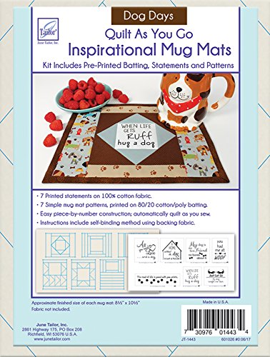 Juni Tailor Quilt As You Go Inspirierendes Tassen-Matten-Set, mehrfarbig, 21,59 x 30 x 4,64 cm, mehrfarbig, 27.94 x 21.59 x 6.35 cm von June Tailor