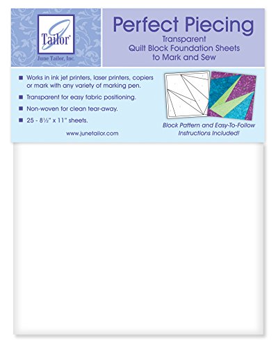 Juni Tailor perfekt Quilt Block Foundation Blatt nahtzugabe 8,5 – Zoll von 27,9 cm (25 Stück) von June Tailor