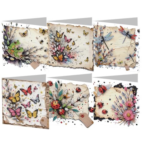 6 Stück Diamond Art Painting Karten DIY Diamant Painting Grußkarten Set mit Umschlägen Schmetterling Pflanzen for Geburtstag, Muttertag, Weihnachten Karten for Familie & Freunde 6 Stück Diamond Art Painting Karten DIY Diamant Painting Grußkarten Set mit Umschlägen Schmetterling Pflanzen for Geburtstag, Muttertag, Weihnachten Karten for Familie & Freunde von Junerain