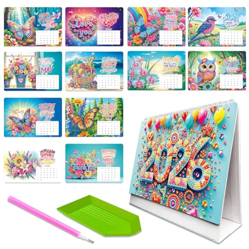 DIY Diamond Art Painting 2026 Schreibtischkalender Ornament, 12 Monate Diamant Painting Kalender Weihnachtsdekoration, Home Office Kalender Diamond Art for Erwachsene Kinder Neujahrsgeschenk DIY Diamond Art Painting 2026 Schreibtischkalender Ornament, 12 Monate Diamant Painting Kalender Weihnachtsdekoration, Home Office Kalender Diamond Art for Erwachsene Kinder Neujahrsgeschenk von Junerain