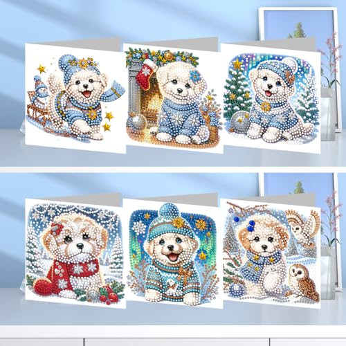 Junerain 6 Stück Diamond Art Weihnachtskarten, Schneeflocken Diamant Painting Grußkarten, handgefertigte Weihnachtskarten Diamant Painting Sets Weihnachtsgeschenke Junerain 6 Stück Diamond Art Weihnachtskarten, Schneeflocken Diamant Painting Grußkarten, handgefertigte Weihnachtskarten Diamant Painting Sets Weihnachtsgeschenke von Junerain