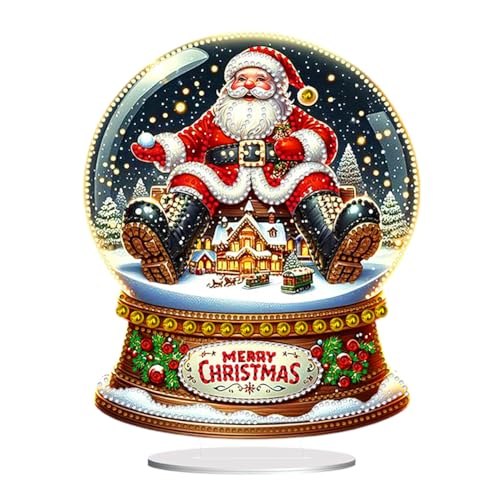 Junerain DIY Diamond Art Painting Weihnachten Deko 5D Diamant Painting Tisch Deko mit Weihnachtsmann Elementen,Weihnachts Ständer Desktop Ornamente for das Heimbüro von Junerain