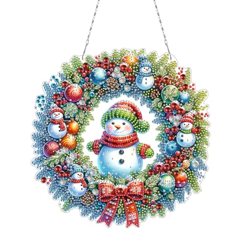 Junerain DIY Weihnachten Diamond Art Painting Kranz Kits, Kristall Diamant Painting Weihnachtskranz Fenster Ornamente, Diamant Kunst hängende Anhänger for Weihnachtsbaum Wand Garten Dekor Junerain DIY Weihnachten Diamond Art Painting Kranz Kits, Kristall Diamant Painting Weihnachtskranz Fenster Ornamente, Diamant Kunst hängende Anhänger for Weihnachtsbaum Wand Garten Dekor von Junerain