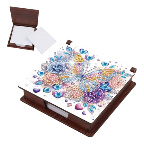 Junerain Desktop Notiz Box DIY Art Kits for Kinder, Blumentierelemente Crystal Art Note Padhalter mit Deckel 160 Blätter in Notizen Box, Memo Block Art Painting Kit Making Kit Junerain Desktop Notiz Box DIY Art Kits for Kinder, Blumentierelemente Crystal Art Note Padhalter mit Deckel 160 Blätter in Notizen Box, Memo Block Art Painting Kit Making Kit von Junerain