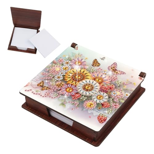 Junerain Desktop Notiz Box DIY Art Kits for Kinder, Blumentierelemente Crystal Art Note Padhalter mit Deckel 160 Blätter in Notizen Box, Memo Block Art Painting Kit Making Kit Junerain Desktop Notiz Box DIY Art Kits for Kinder, Blumentierelemente Crystal Art Note Padhalter mit Deckel 160 Blätter in Notizen Box, Memo Block Art Painting Kit Making Kit von Junerain