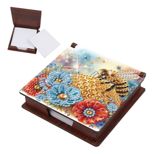 Junerain Desktop Notiz Box DIY Art Kits for Kinder, Blumentierelemente Crystal Art Note Padhalter mit Deckel 160 Blätter in Notizen Box, Memo Block Art Painting Kit Making Kit Junerain Desktop Notiz Box DIY Art Kits for Kinder, Blumentierelemente Crystal Art Note Padhalter mit Deckel 160 Blätter in Notizen Box, Memo Block Art Painting Kit Making Kit von Junerain