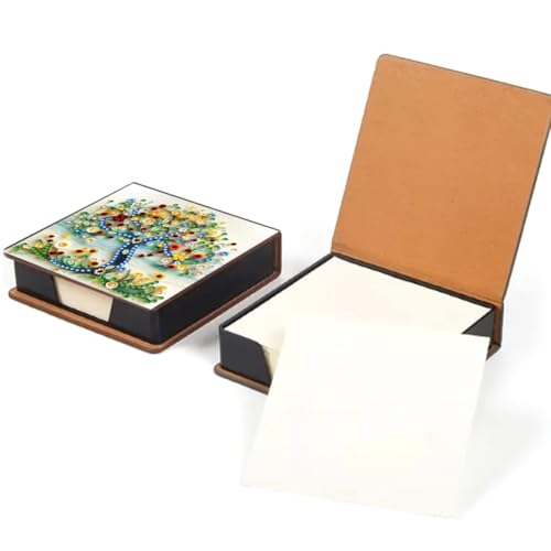 Junerain Desktop Notiz Box DIY Art Kits for Kinder, Kristallkunstnotenpolsterhalter mit Deckel 160 Blättern in Notes Box, Memo Block Art Painting Making Kit Kit Junerain Desktop Notiz Box DIY Art Kits for Kinder, Kristallkunstnotenpolsterhalter mit Deckel 160 Blättern in Notes Box, Memo Block Art Painting Making Kit Kit von Junerain