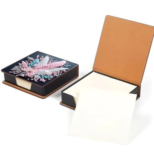 Junerain Desktop Notiz Box DIY Art Kits for Kinder, Kristallkunstnotenpolsterhalter mit Deckel 160 Blättern in Notes Box, Memo Block Art Painting Making Kit Kit Junerain Desktop Notiz Box DIY Art Kits for Kinder, Kristallkunstnotenpolsterhalter mit Deckel 160 Blättern in Notes Box, Memo Block Art Painting Making Kit Kit von Junerain