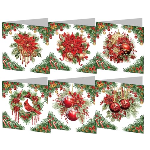 Junerain Diamond Art Painting Weihnachtskarten mit Umschlägen, Handgefertigte Diamant Painting Grußkarten for Weihnachten,Glitzer Weihnachtskarten DIY Diamant Kunst Malerei for Kinder Junerain Diamond Art Painting Weihnachtskarten mit Umschlägen, Handgefertigte Diamant Painting Grußkarten for Weihnachten,Glitzer Weihnachtskarten DIY Diamant Kunst Malerei for Kinder von Junerain