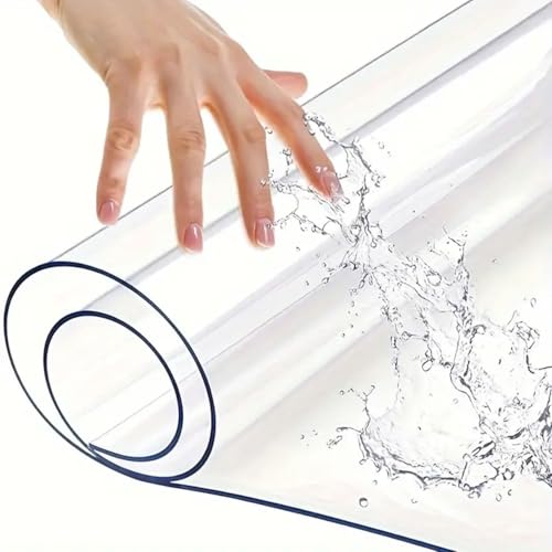 Tischdecke 2mm Tischläufer PVC Tischmatte Tischschutz Transparent Schutzfolie (90x130 cm) von Jungengel
